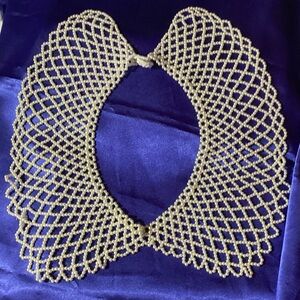 Vintage Elegant White Beaded Collar Necklace